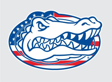 FLORIDA GATORS GATOR HEAD AMERICAN FLAG vinyl decal 4" UF car truck stickers