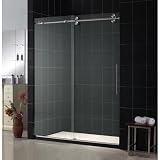 Dreamline SHDR-60607912-07 Deluxe Enigma Frameless Sliding Shower Door, Brushed Stainless Steel