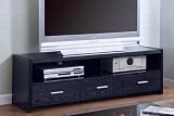 Coaster Black 61 Inch Contemporary Media Console with Shelves and Drawers