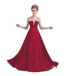V-neck Beaded Floor Length Prom Dress 
