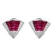 Earrings With 6.75ctw Precious Stones - Genuine Clean Diamonds and Rubies Well Made in 18K White Gold. Total item weight 12.1g Length 17mm