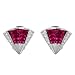 Earrings With 6.75ctw Precious Stones - Genuine Clean Diamonds and Rubies Well Made in 18K White Gold. Total item weight 12.1g Length 17mm