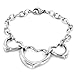 Stainless Steel Bracelet with Three Open Hearts