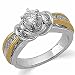 14K Two Tone Crown Shaped Diamond Engagement Ring (Center stone is not included)