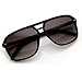 zeroUV - Square Flat Top Rubber Finish Matte Aviator Sunglasses