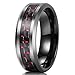 King Will GENTLEMAN 8mm Black and Red Carbon Fiber Inlay Tungsten Carbide Ring Engagement Wedding Band(14)