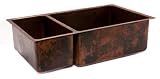 33 Copper Hammered Kitchen Basin Sink