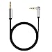 DiGiYes® 2m(6 Feet) Length 3.5mm Male to Male Auxiliary Audio Flat Cable 90 Degree Right Angle Compatible for iPhone / iPad / Smartphones / Tablets / Media Players