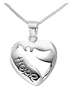 Sterling Silver "Hope" Heart Pendant, 16"