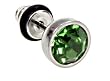 FAKE STRETCHER WITH GREEN FACETEDCRYSTAL 16g/1.2mm - Sold As A Pair