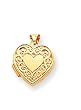 14k Scroll Heart Locket