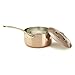 Kuprum Copper Saucepan with Lid 1.4 Quarts Hand-Hammered Tin Lined