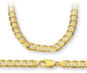 ChainCo 9ct Yellow Gold 28g Curb Necklace of  51cm/20 Inch Length and  7.3mm Width