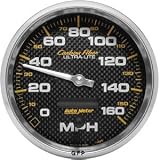 Auto Meter | 4889 5 Carbon Fiber Series - Speedometer - Electric - In Dash - Programmable - 160 MPH