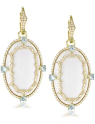 Katie Decker "Imperial" 18k Blue Topaz Over White Onyx Earrings