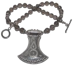 Chain Necklace Amulet Smokey Quartz 21 inches (gnklc262)