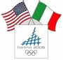 Torino 2006 Winter Olympics American / Italian Flag