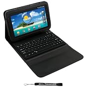 Flip Deluxe Leather Portfolio Protector Case Cover with Built In Stand and Wireless Bluetooth Typing Keyboard for New Samsung Galaxy Tab P1000 Tablet Device ( Note: This product DOES NOT work with Sprint, Verizon and U.S. Cellular version )