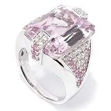 18K White Gold Kunzite, Pink Sapphire & Diamond Ring