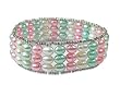 4 Rows of Fresh Water Multi-Colored Pearls with Sterling Silver