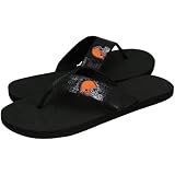 NFL Cleveland Browns Black Sequin Strap Flip Flops (5/6)