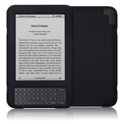 AMAZON KINDLE 3 SOFT SILICONE SKIN CASE BLACK PART OF THE QUBITS ACCESSORIES RANGE