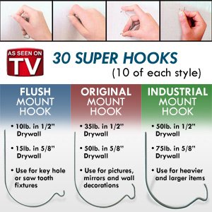 Thinktank Technology Super Hooks- 30 PC Set (3 Styles)