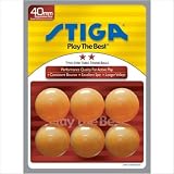 Stiga T0641 3-Star Table Tennis Balls, 6-Pack (Orange)