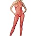 Seamless & Open Crotch Fishnet Bodystocking With High Neck