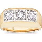 Beautiful! 14k High Polish Yellow-gold White-gold Men's 1 CT TW Diamond Ring