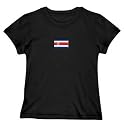 T-Shirt Woman Black Flag " Costa Rica " Country