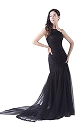 Halter One Shoulder Tulle Cocktail  Dress with a Watteau Train 