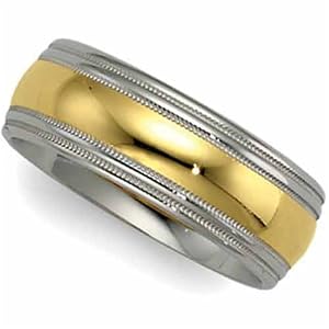 18K Yellow Gold & Platinum Ladies' Comfort Fit Wedding Band