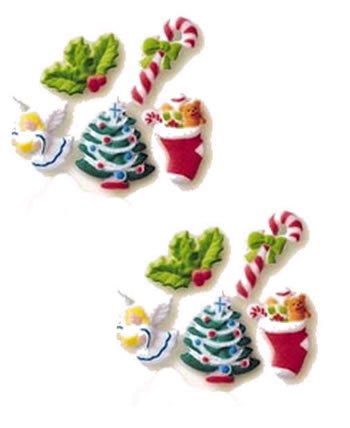 Christmas Assortment #14262 Shaped Edible Hard Sugar Decorations (10 pcs) by... by Lucks