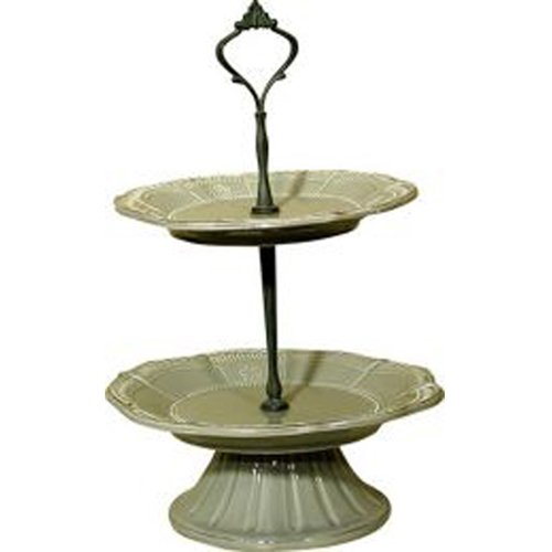 VICTORIAN - Two Tier Traditional Cake Stand - Antique Cream