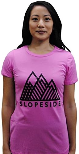 Snowboarding // Skiing 'Slopeside' Shirt - Ski Snowboard Women's Hardcore Pink T-shirt (Small)