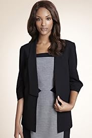 Shawl Collar Ruched 3/4 Sleeve Panelled Jacket