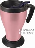 Avantro 14-Ounce Leakproof Commuter Mug, Glossy Pink