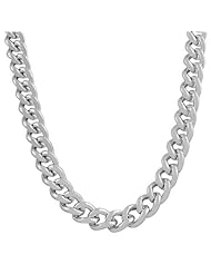 Sterling Silver 8.2-mm Hollow Curb Link Chain (22 Inch)