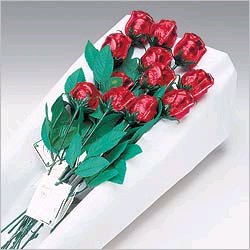 Chocolate Roses Red [12CT Florist Box] by Madelaine Chocolate Novelties