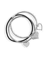 MMA Silver - Oxidized and Leather Bangle Bracelet Set