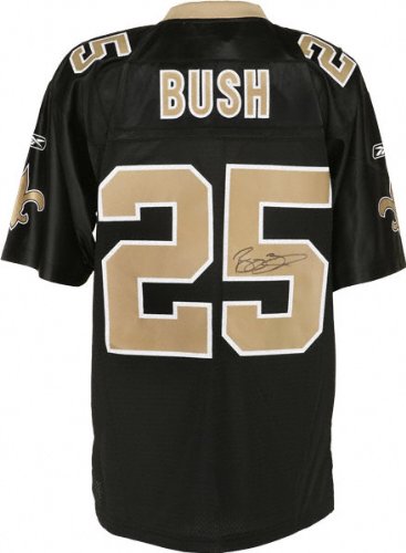 Reggie Bush Autographed Jersey | Details: New Orleans Saints, Black, Reebok, Swingman