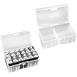 Miraclekoo 9v Battery Storage Cases for 12&times;9v Batteries , 2 Pack, Clear