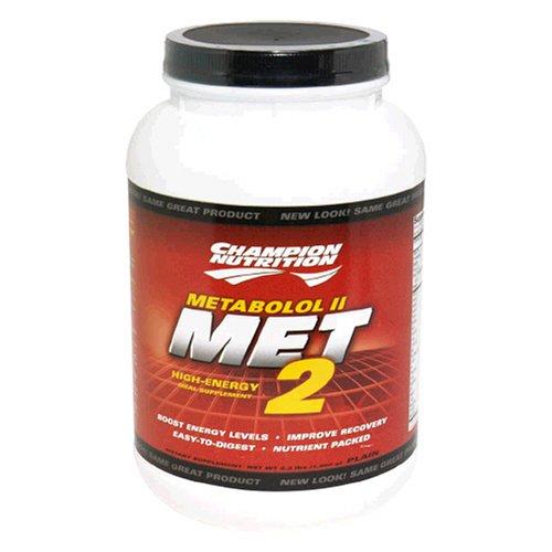 Buy Champion Nutrition Met2 High-Energy Meal Supplement, Plain, 35.2-Ounce Plastic Jar by Champion Nutrition