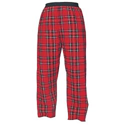 StewartRedtartanplaidcheckflannelcottonpantsforlounging,sleep,sports.Unisexrelaxedfit,exposedelasticwaist