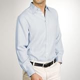 Sandals Cay Men's Men's Solid Blue Long Sleeve Silk Shirt