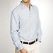 Sandals Cay Men's Solid Blue Long Sleeve Silk Shirt