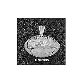 Nevada Wolf Pack Solid Sterling Silver ''NEVADA'' Football Pendant