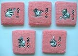 GOGO Thick Solid Color Embroidery Wrist Band(Pink) w / Cartoon Logo(Price/dozen), Wristbands, Sweatbands - Soccer