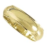 14K Yellow Gold Half Round Edge Wedding Band